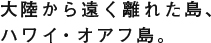 大陸から遠く離れた島、ハワイ・オアフ島。